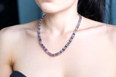 Cubes ~ Rainbow fluorite Premium  Neckalce